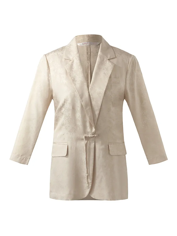 16 Momme Mulberry Silk Jacquard Women Blazer