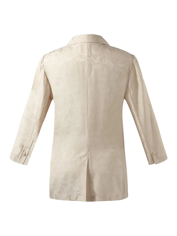 16 Momme Mulberry Silk Jacquard Women Blazer