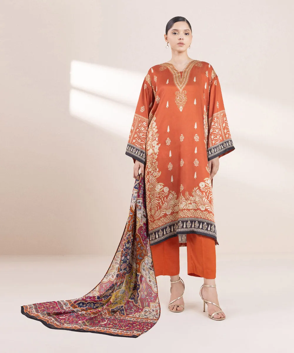 2 Piece - Embellished Silk Suit