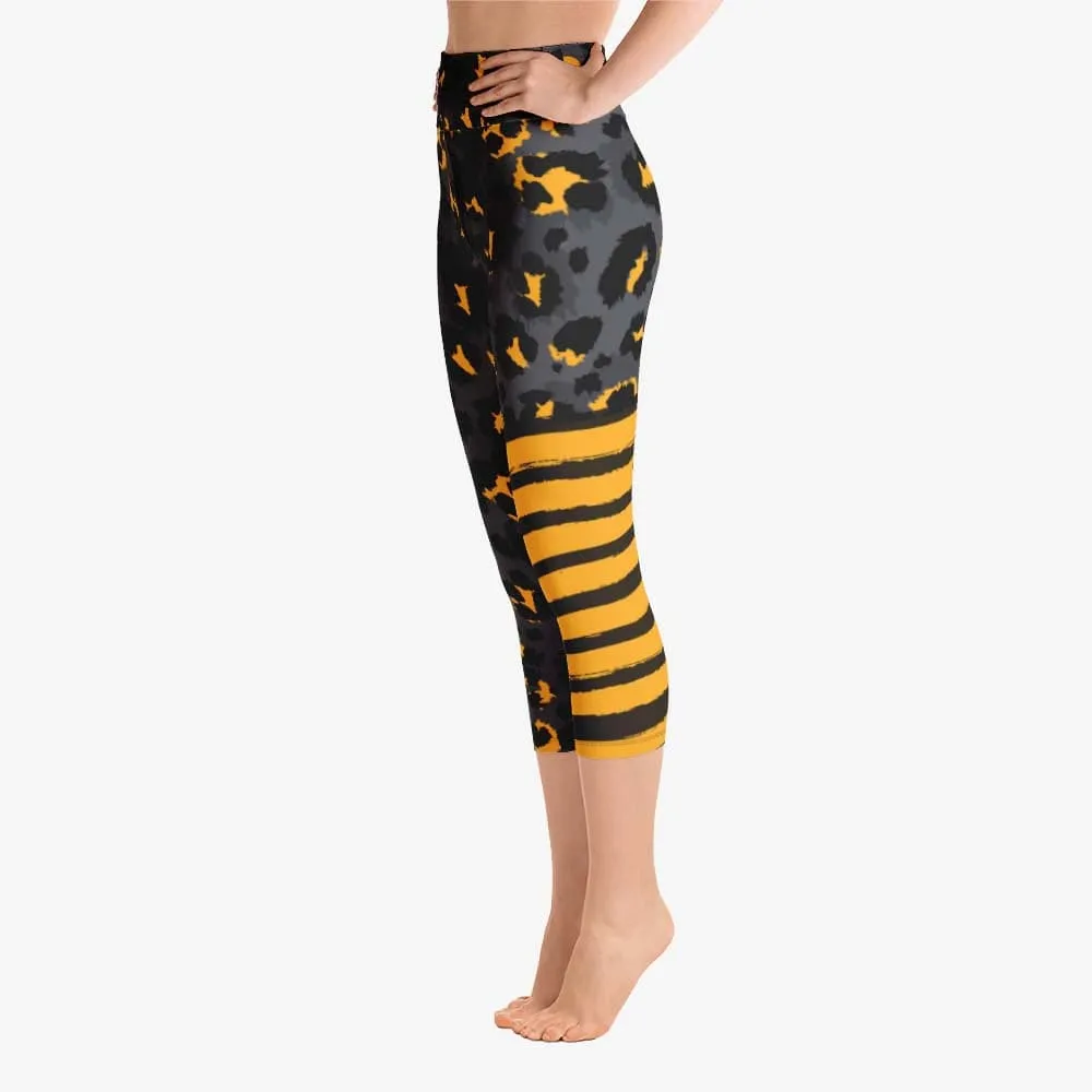 Animal Printed Capris "BeePard" Yellow/Black
