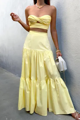 Ayla Maxi Skirt - Lemon