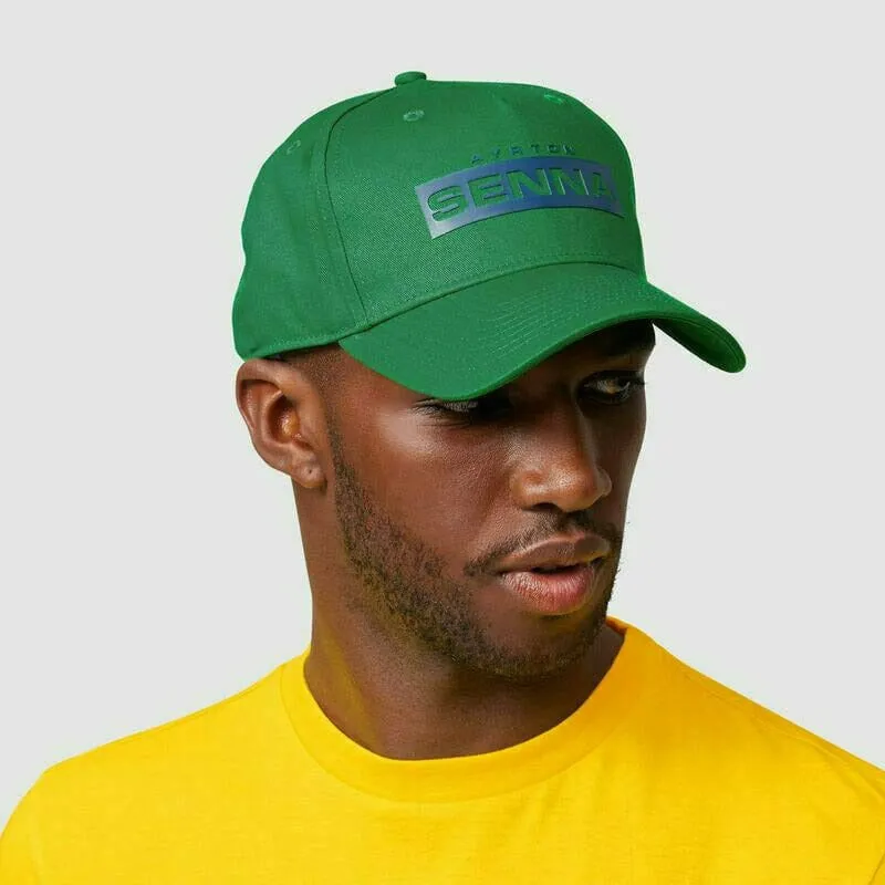 Ayrton Senna Logo Baseball Hat - Navy/Green