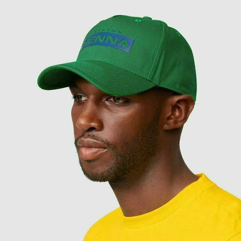 Ayrton Senna Logo Baseball Hat - Navy/Green