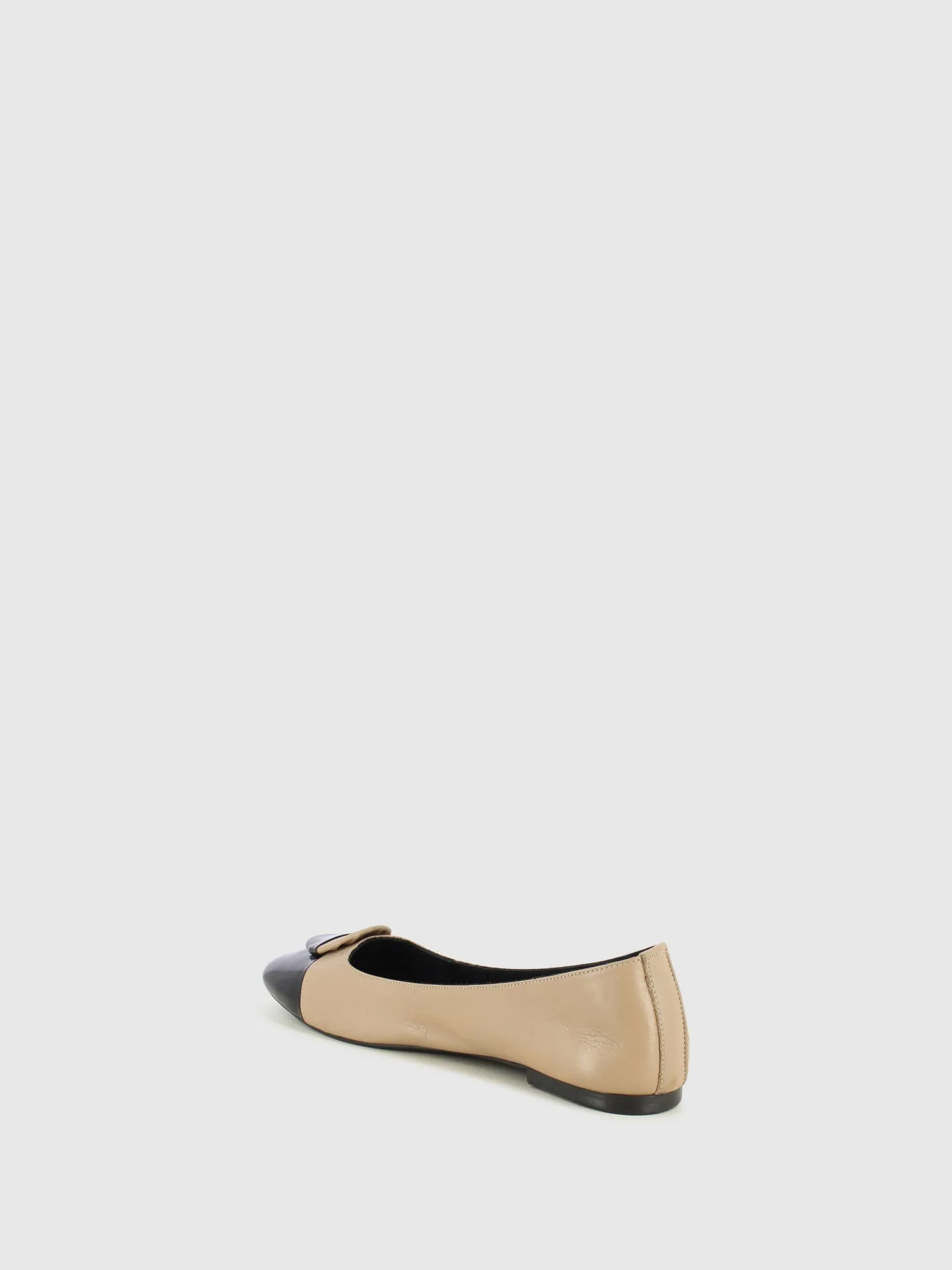 Beige Round Toe Ballerinas