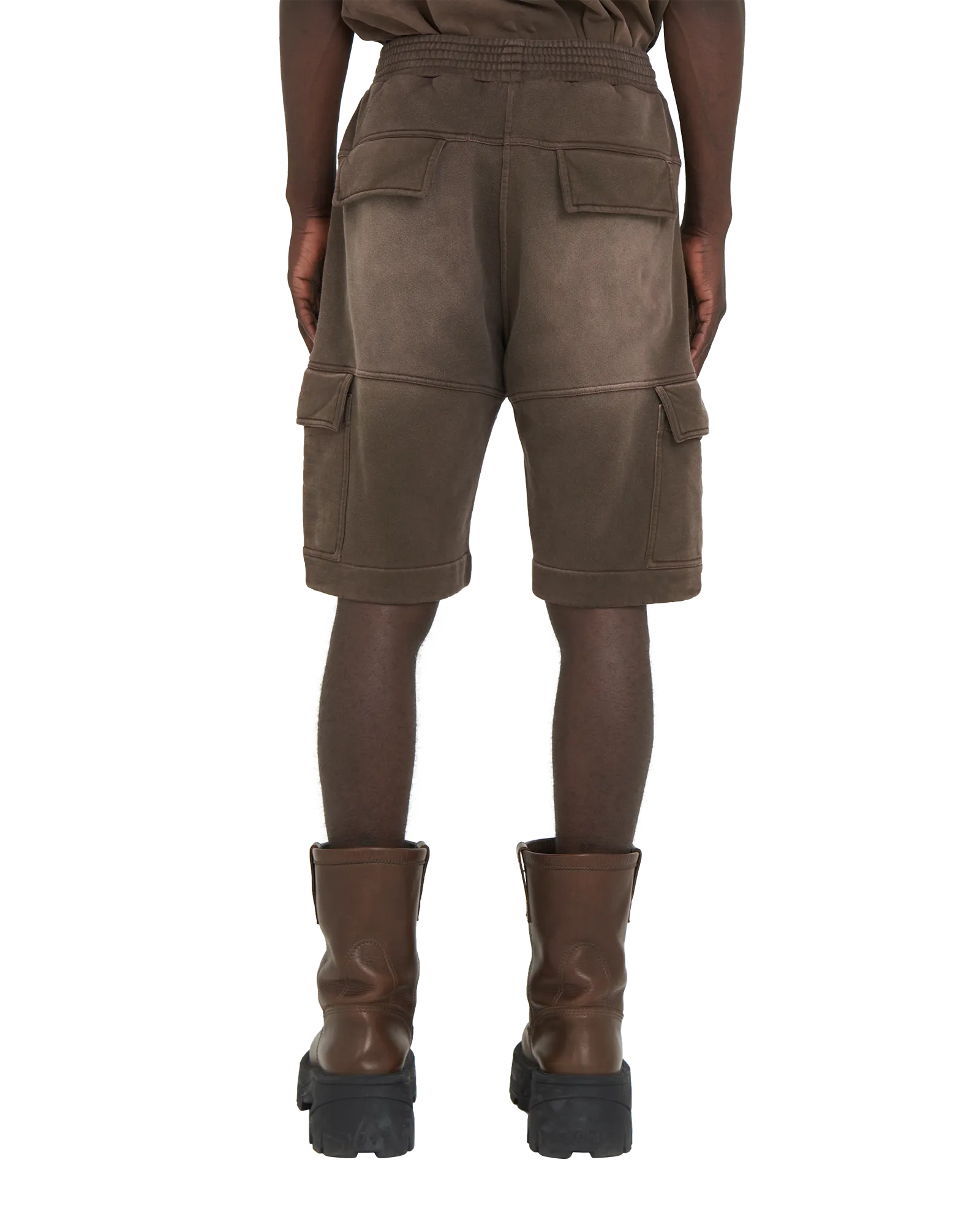 BROWN GARMENT DYE CARGO SHORTS