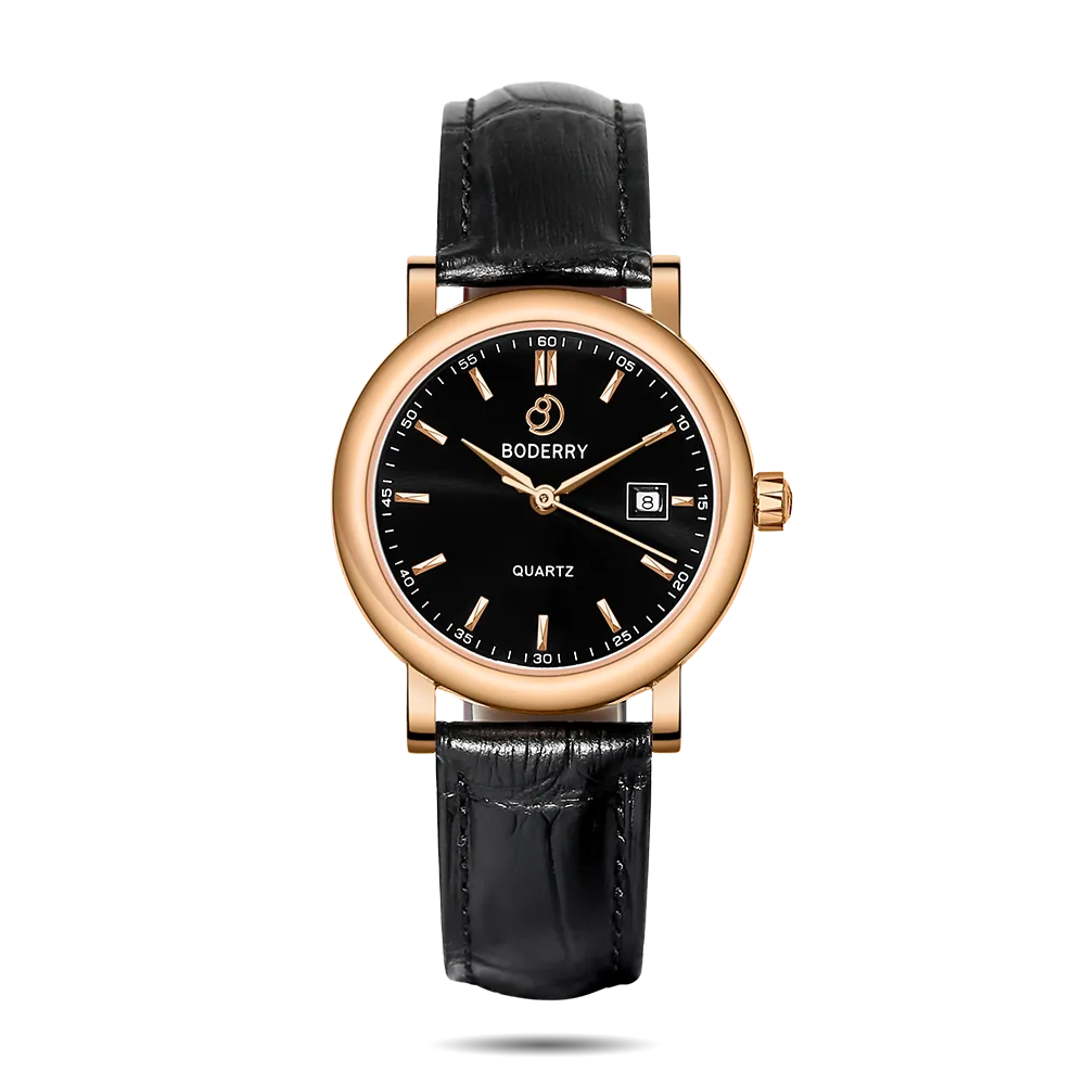 CLASSIC 32MM - Swiss Quartz Movement Watch | Rose Gold & Black
