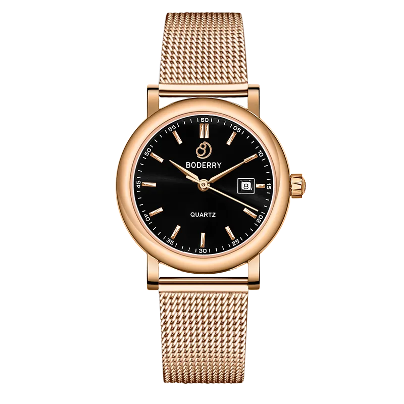 CLASSIC 32MM - Swiss Quartz Movement Watch | Rose Gold & Black
