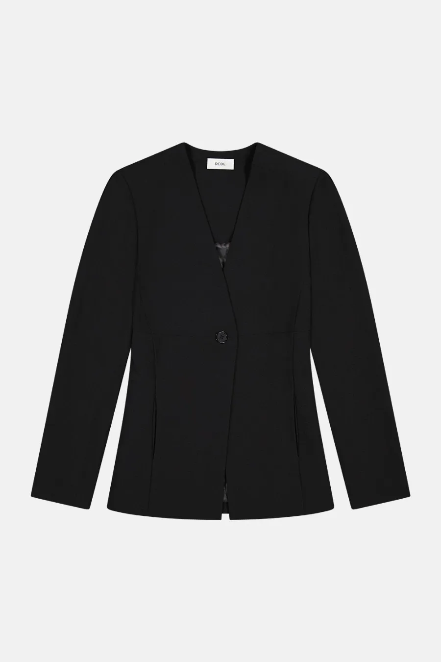Collarless Blazer Black
