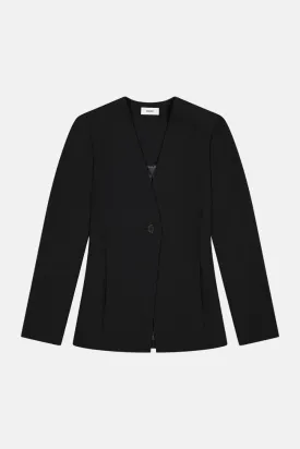 Collarless Blazer Black