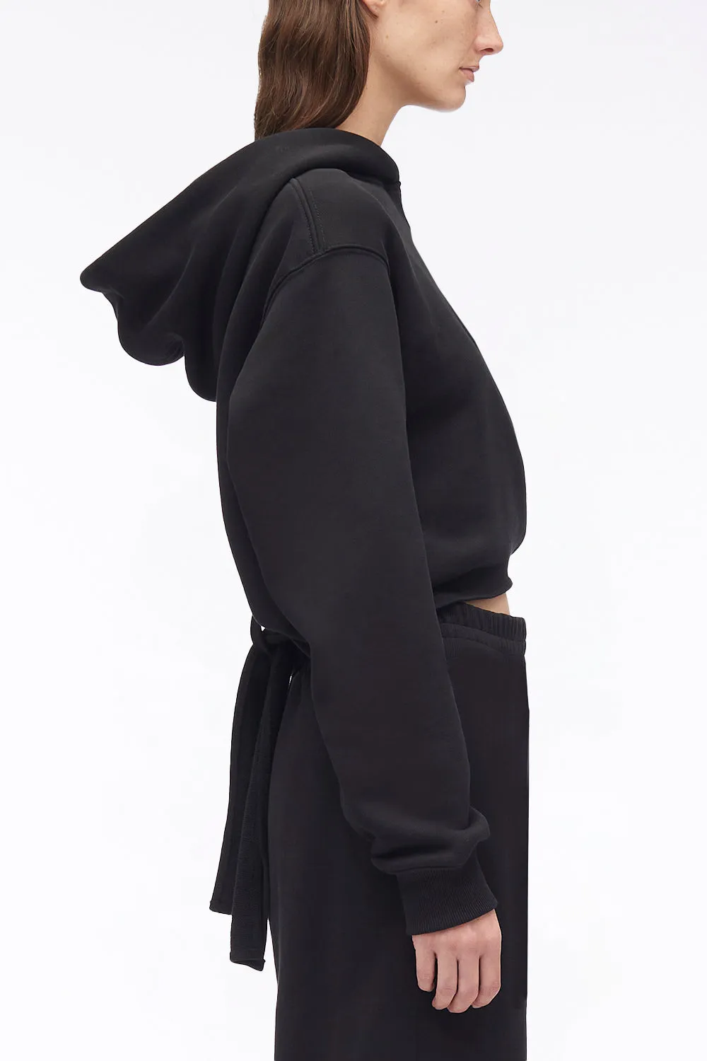 Compact French Terry Front Wrap Hoodie