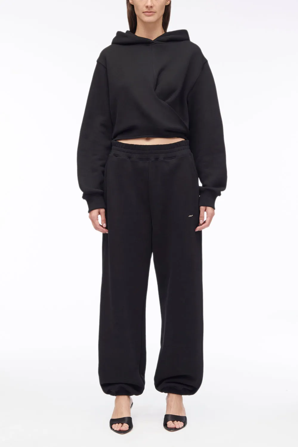 Compact French Terry Front Wrap Hoodie