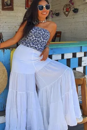 COTTON FLARE PANTS LEYKA