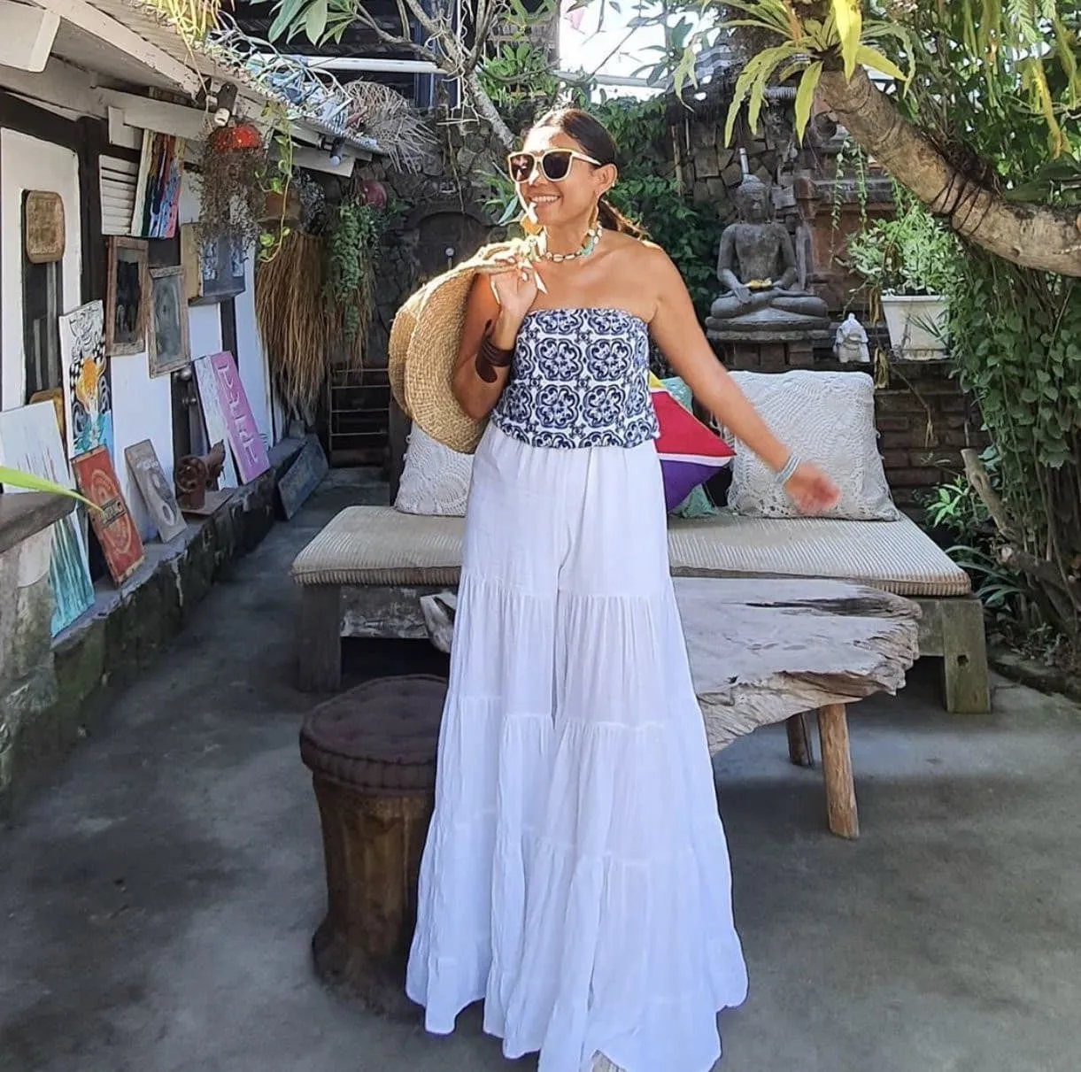 COTTON FLARE PANTS LEYKA