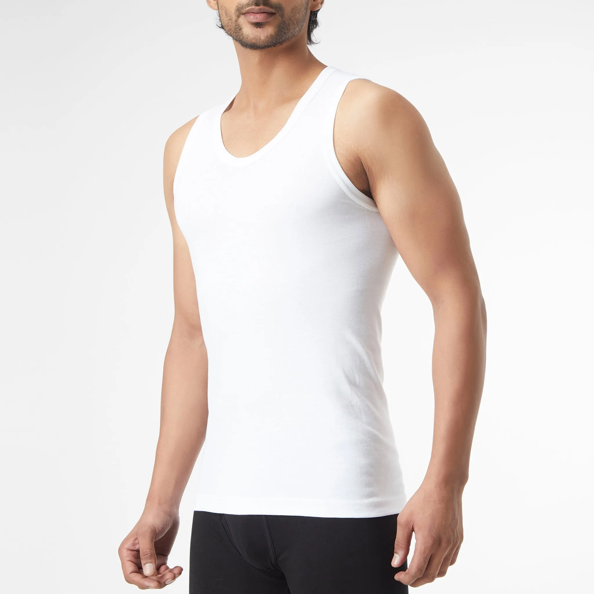Cotton Solid Mens Vest