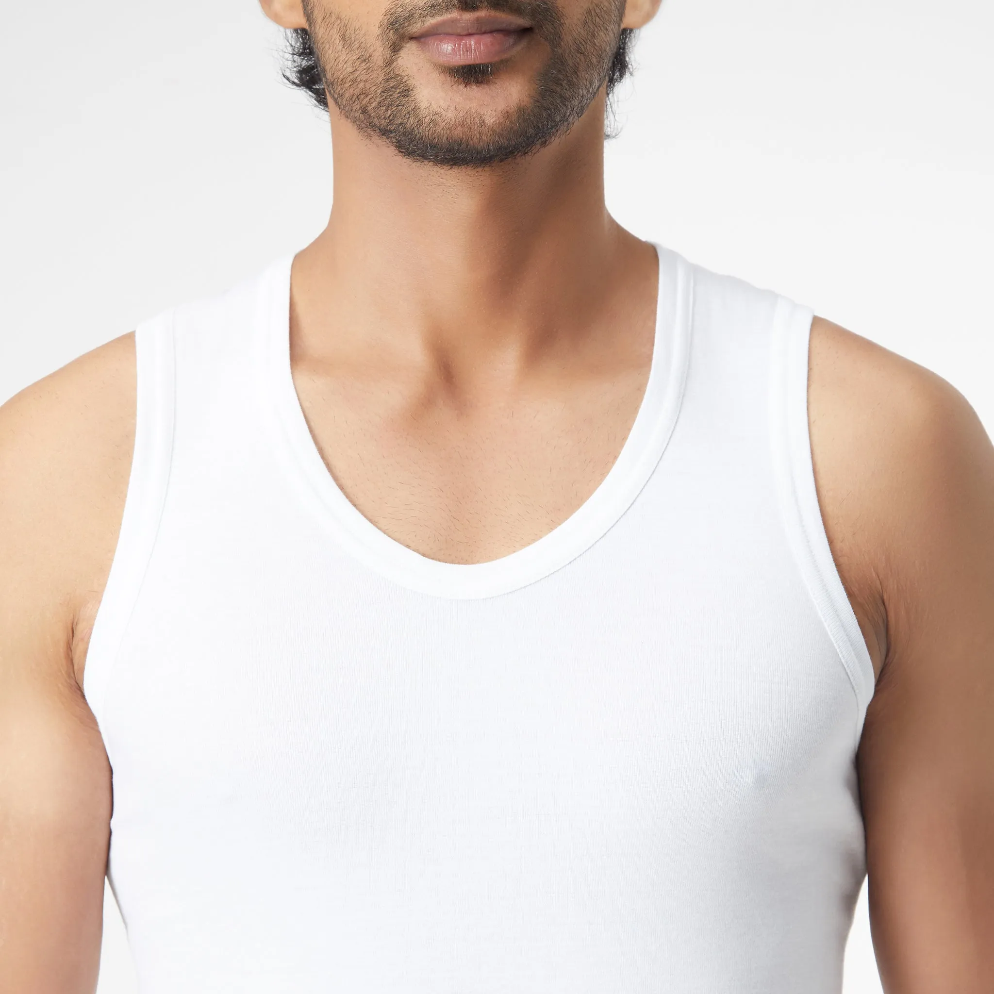 Cotton Solid Mens Vest