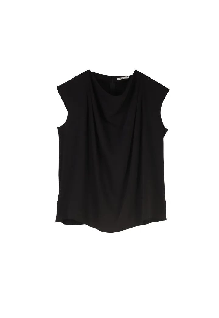 Cowl Neckline Solid Blouse