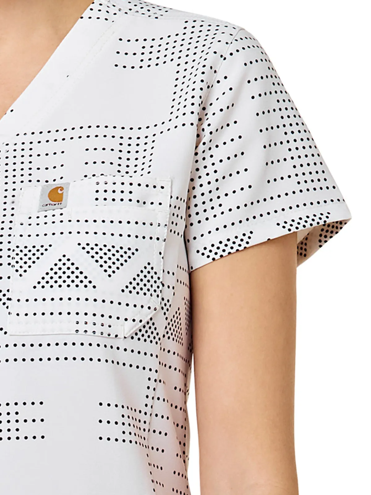 Cross-Flex - Women's Tuck-In Fern Stencil Print Scrub Top