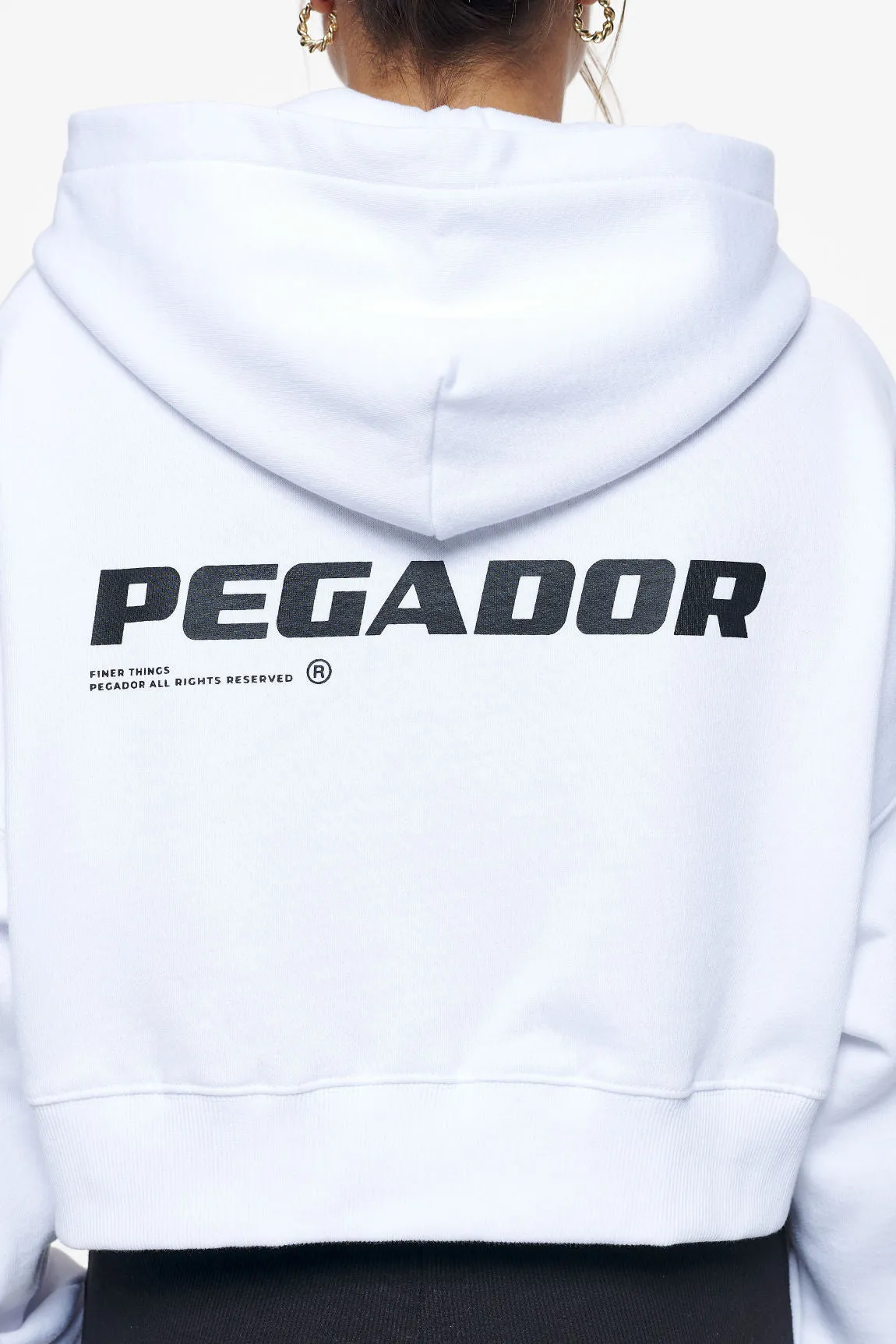 Culla Logo Oversized Cropped Hoodie White