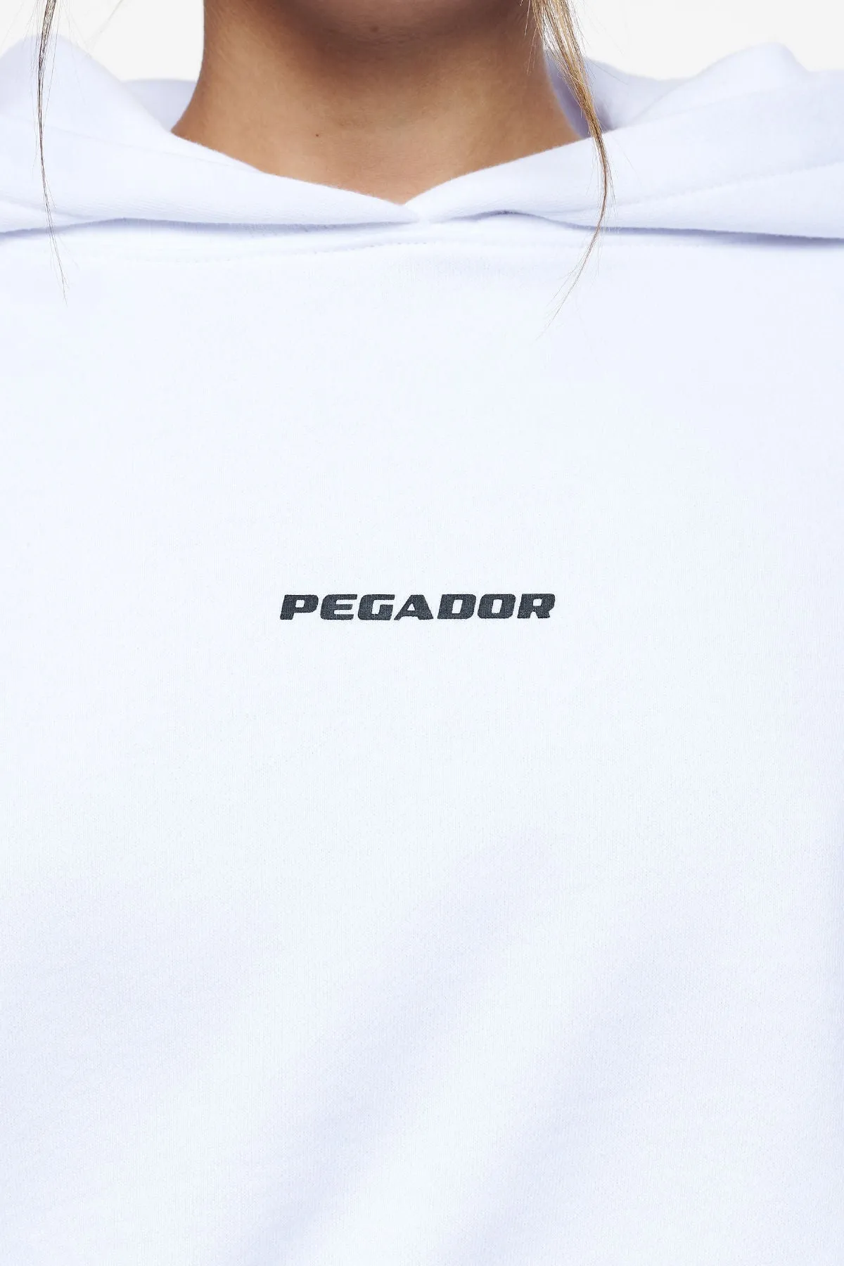 Culla Logo Oversized Cropped Hoodie White