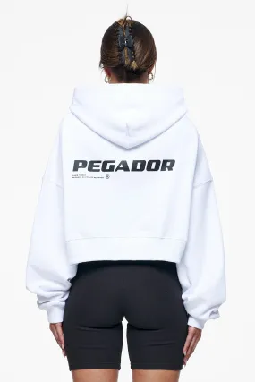Culla Logo Oversized Cropped Hoodie White