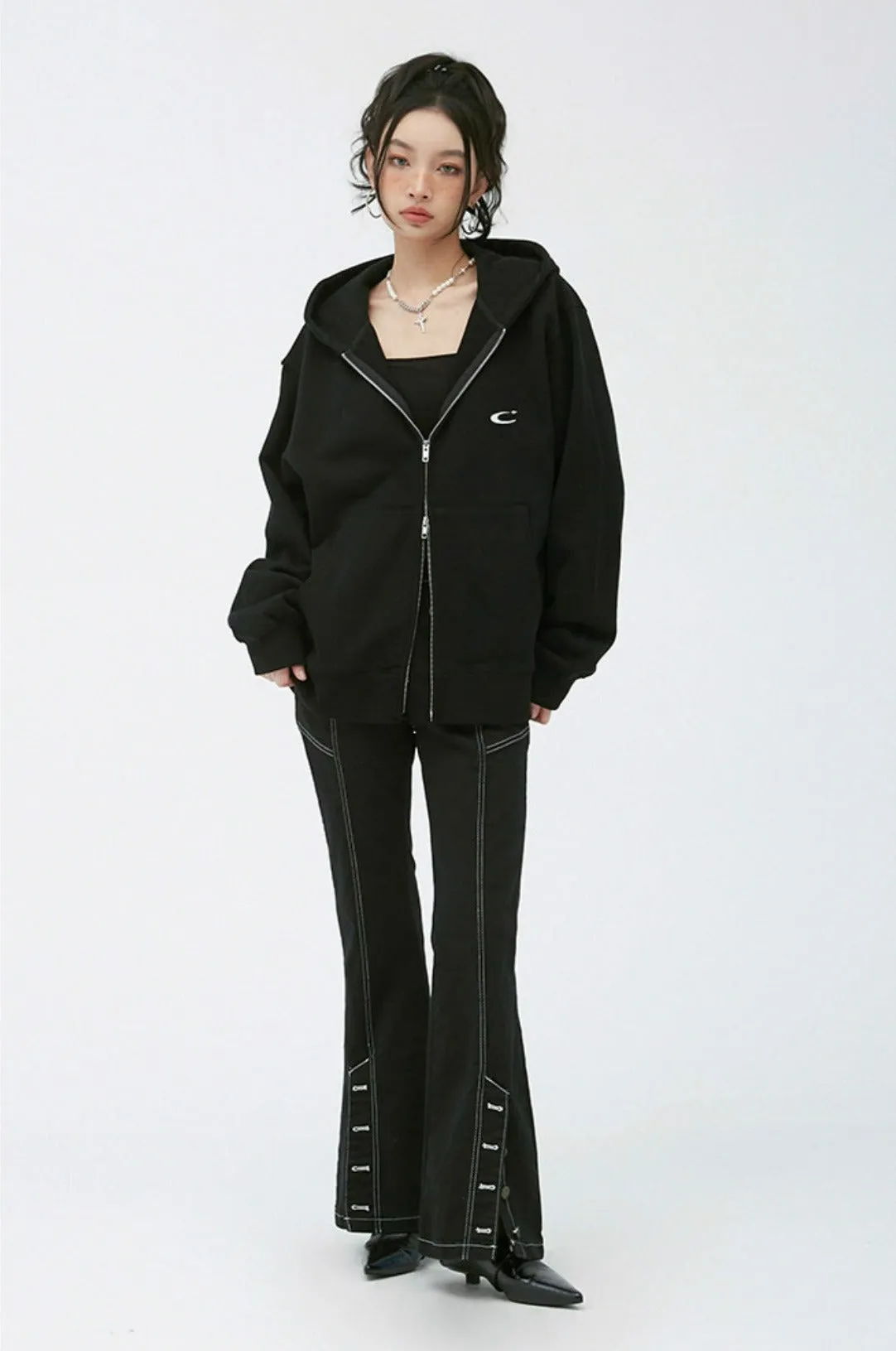 Double Zip Oversized Hoodie