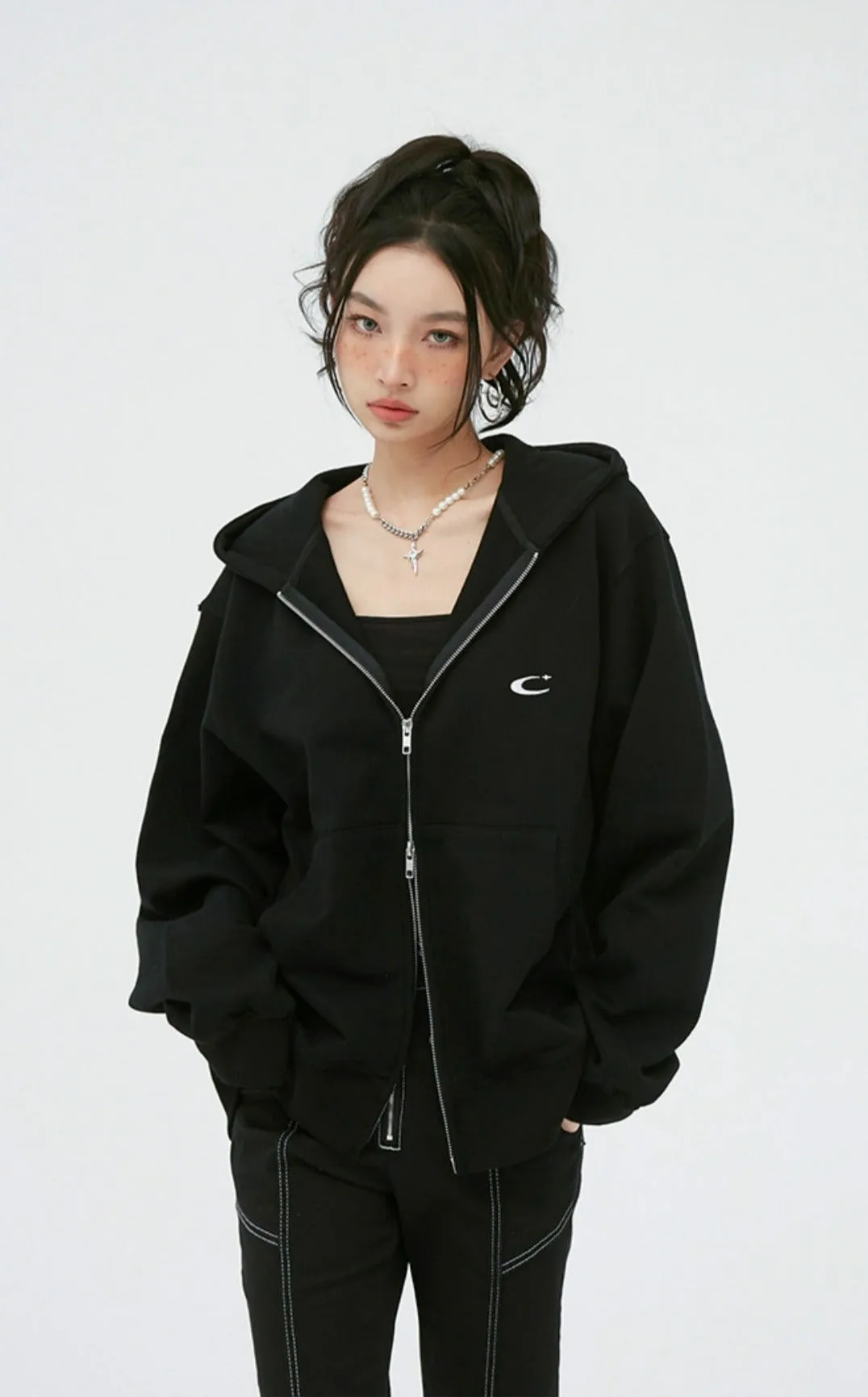 Double Zip Oversized Hoodie