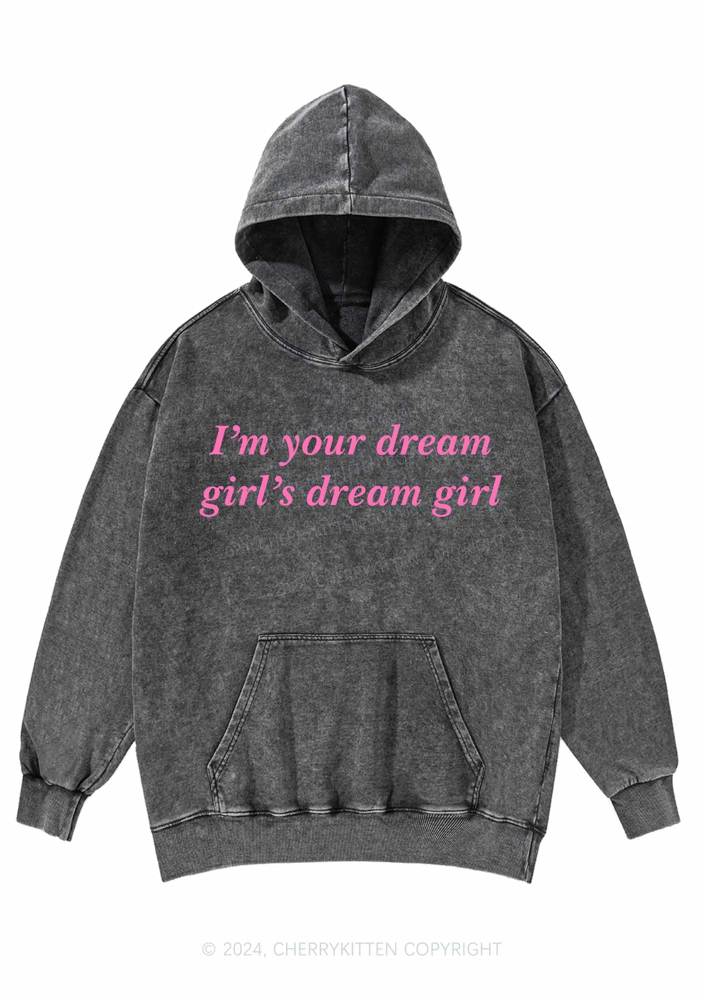 Dream Girl Y2K Washed Hoodie Cherrykitten