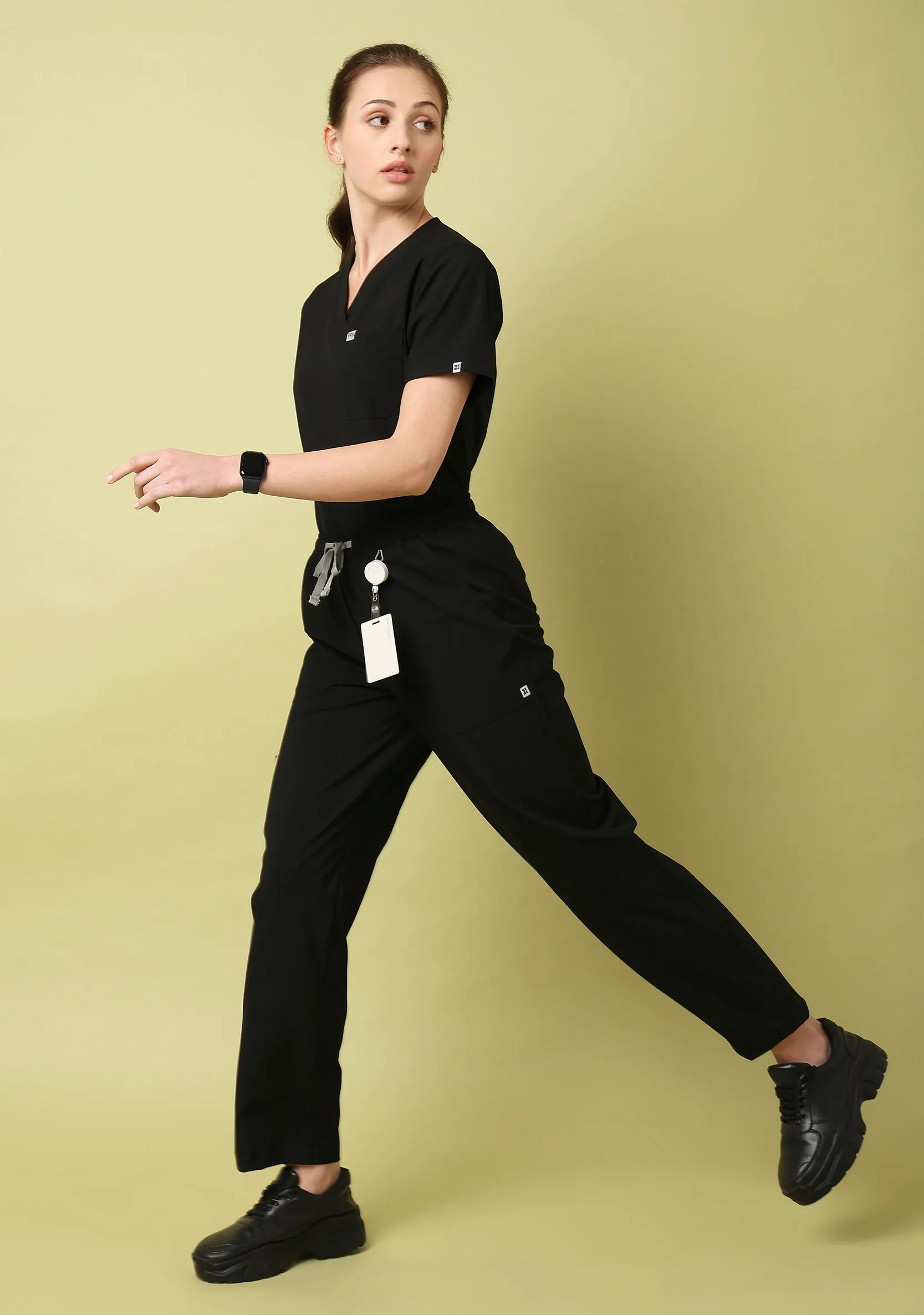 Ecoflex Women's V-Neck (Black) Scrub