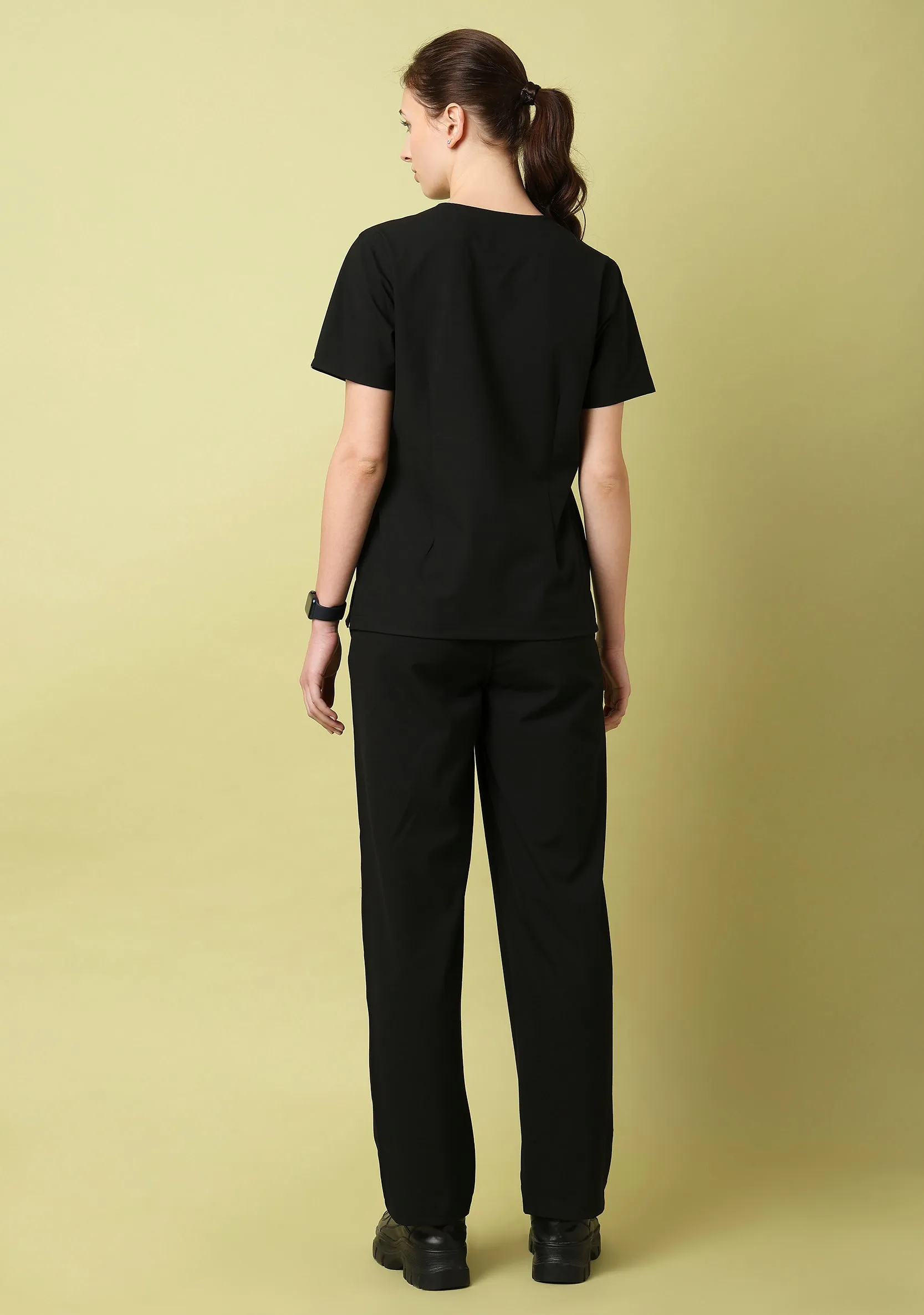 Ecoflex Women's V-Neck (Black) Scrub
