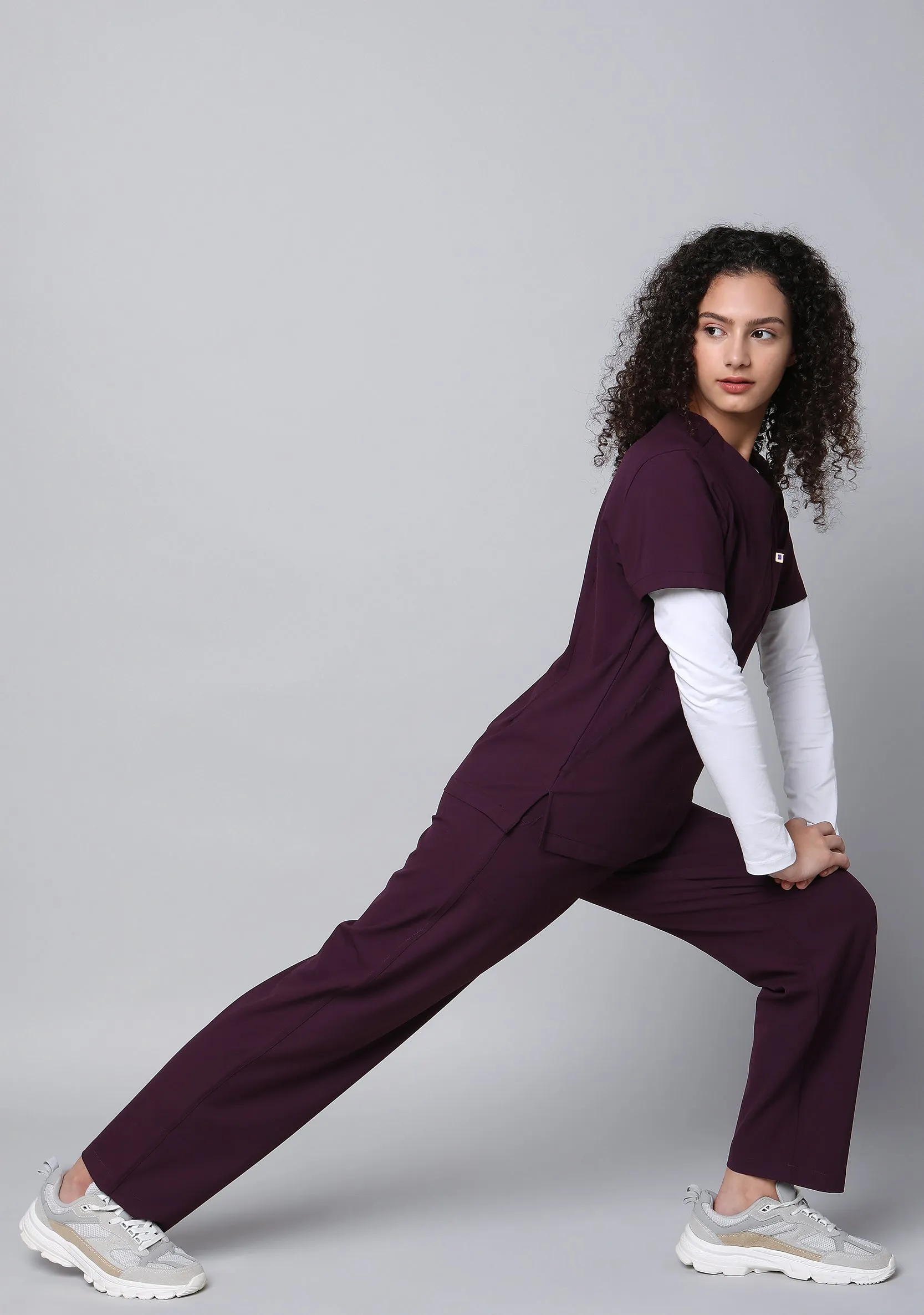 Ecoflex Women's V-Neck (Wine) Scrub