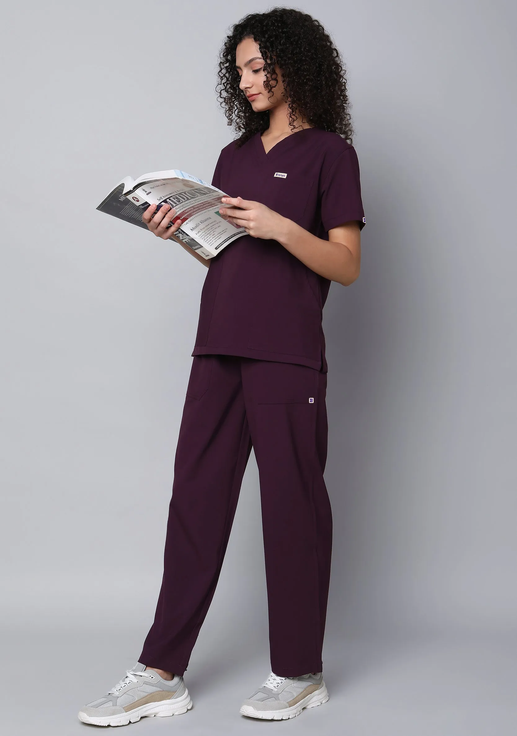 Ecoflex Women's V-Neck (Wine) Scrub