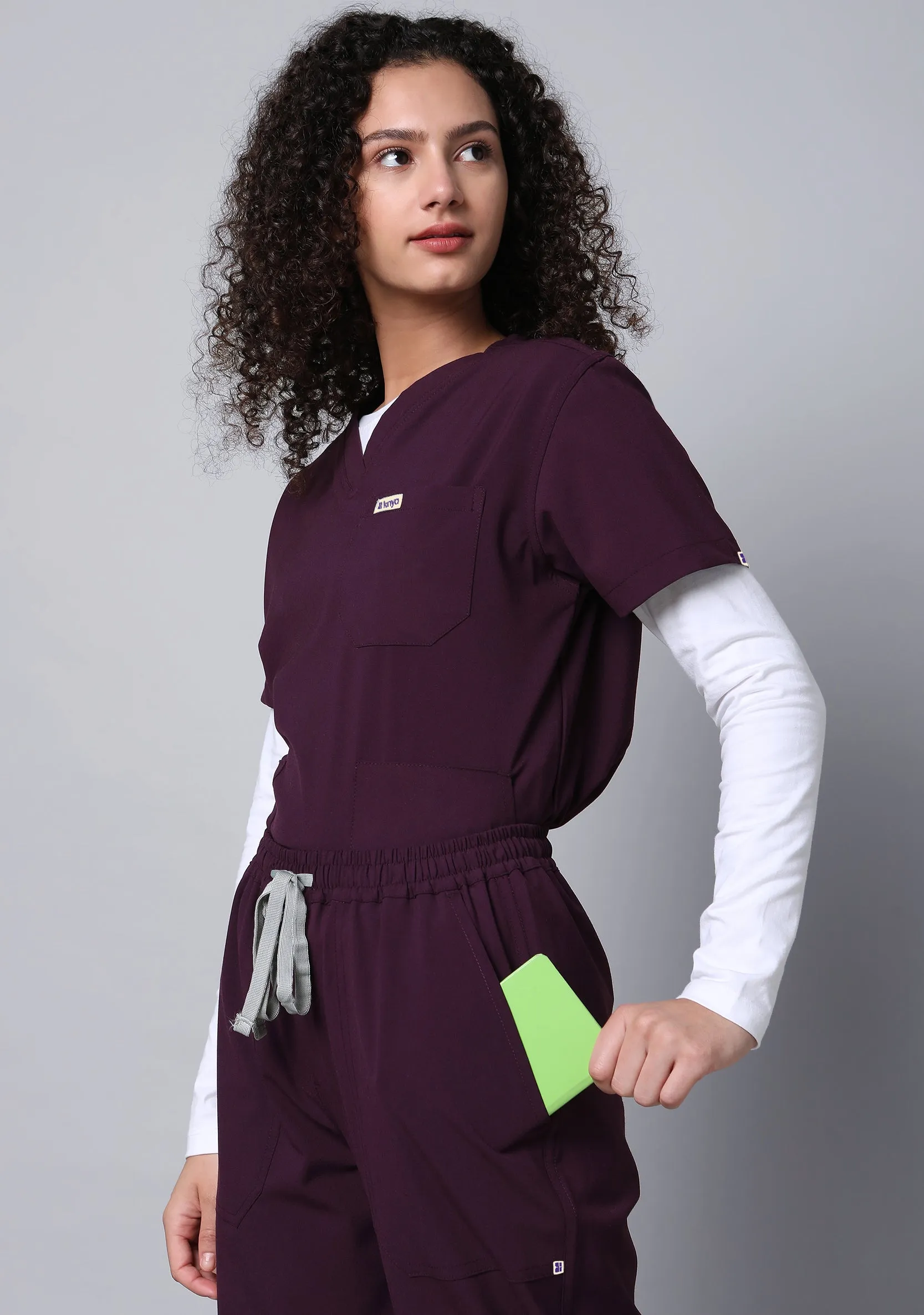 Ecoflex Women's V-Neck (Wine) Scrub