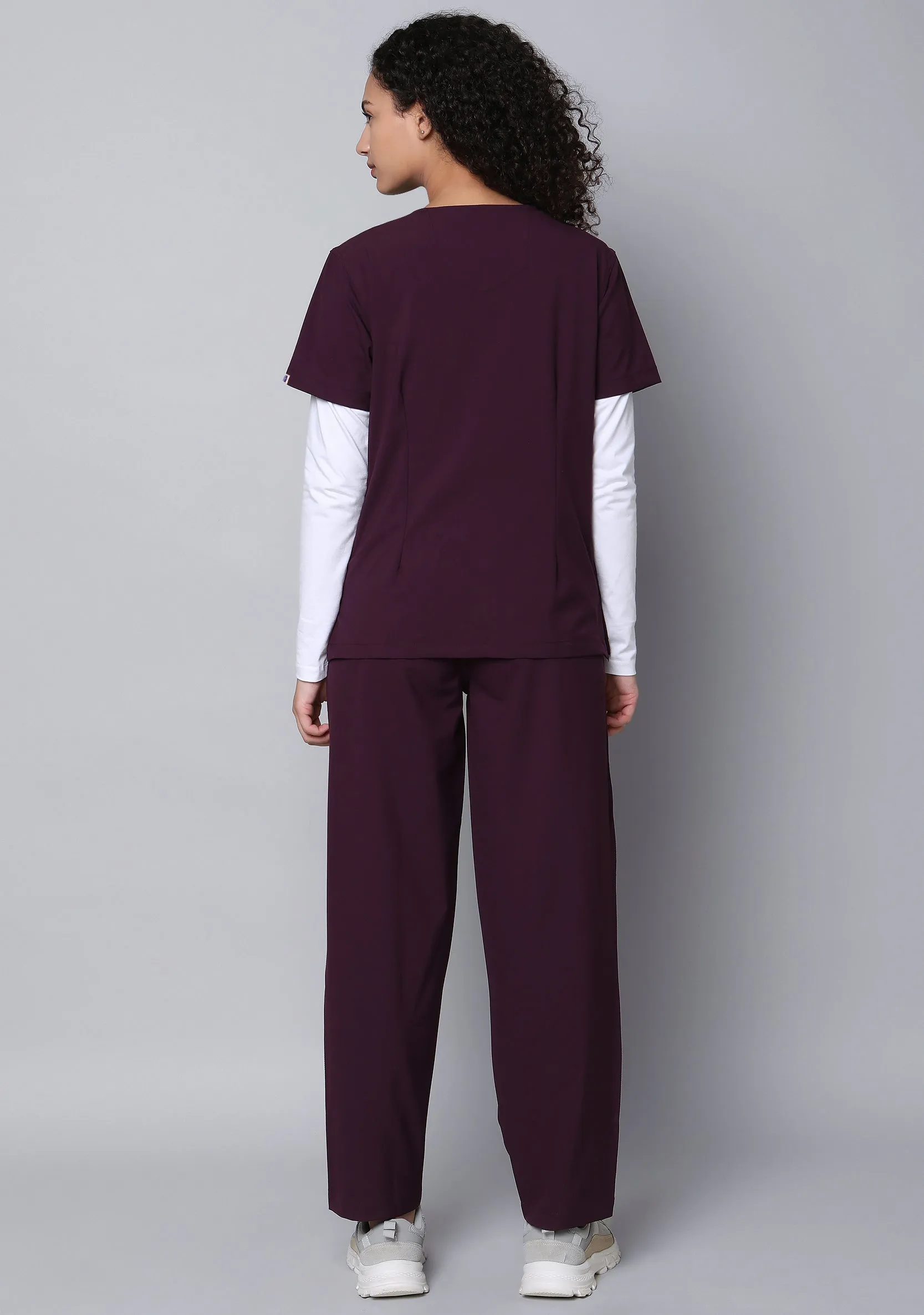 Ecoflex Women's V-Neck (Wine) Scrub