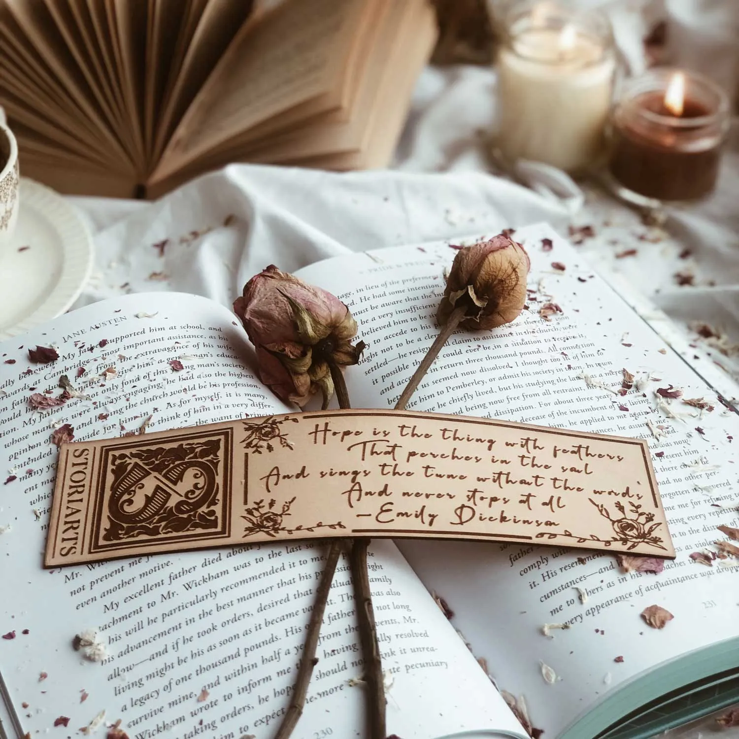 Emily Dickinson Leather Quote Bookmark