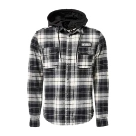 Flanno With Hood Long Sleeve Black