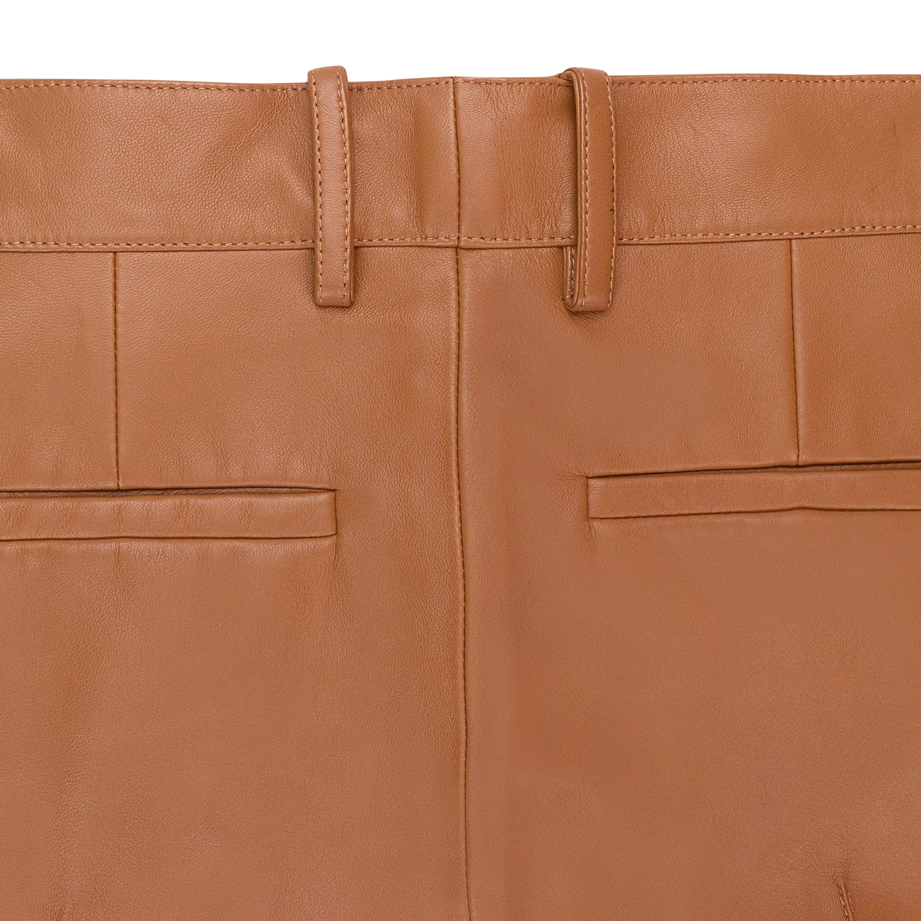 FLARE LEATHER BROWN DRESS PANTS