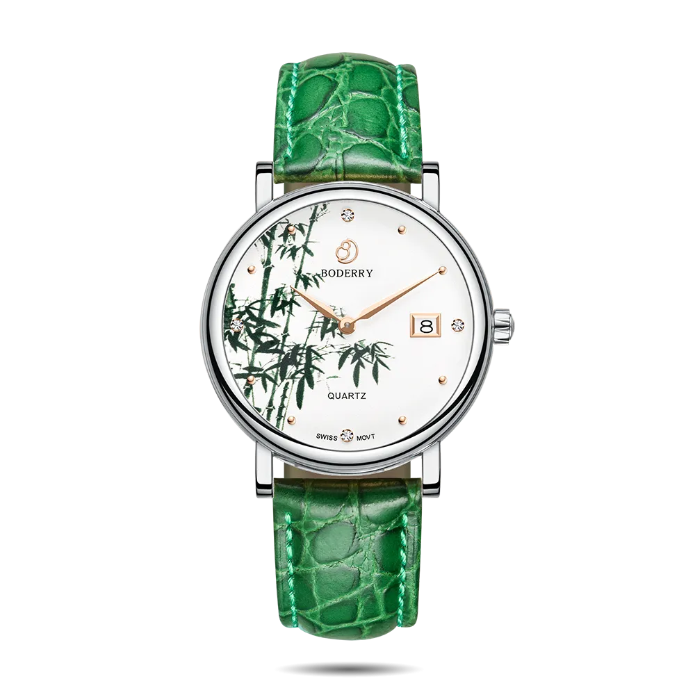 FLOWER - Swiss Quartz Movement Watch | Silver & Bamboo
