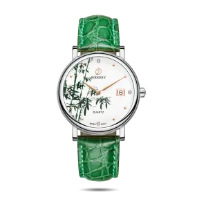 FLOWER - Swiss Quartz Movement Watch | Silver & Bamboo