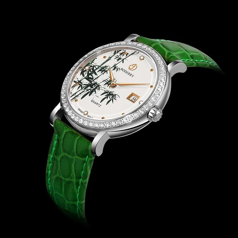 FLOWER - Swiss Quartz Movement Watch | Silver & Bamboo