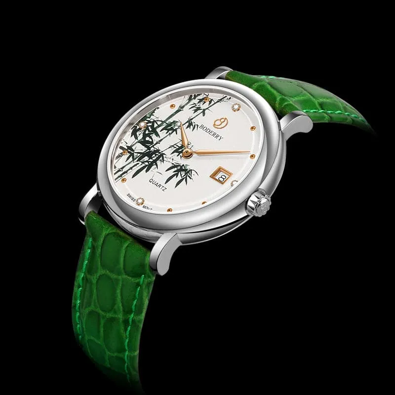 FLOWER - Swiss Quartz Movement Watch | Silver & Bamboo