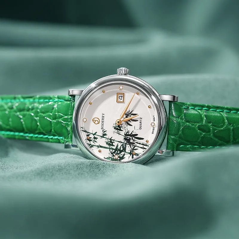 FLOWER - Swiss Quartz Movement Watch | Silver & Bamboo