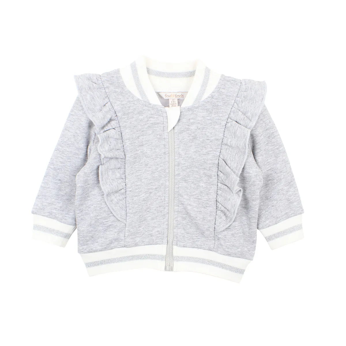 Fox & Finch Wildflower Terry Jacket - Grey Marle (Size 3M-5Y)