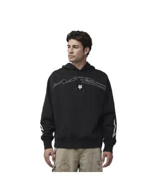 Fox Mens Black Energy Face Oversized Fleece PO Hoodie