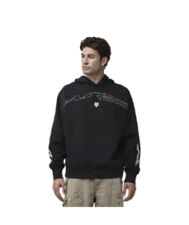 Fox Mens Black Energy Face Oversized Fleece PO Hoodie