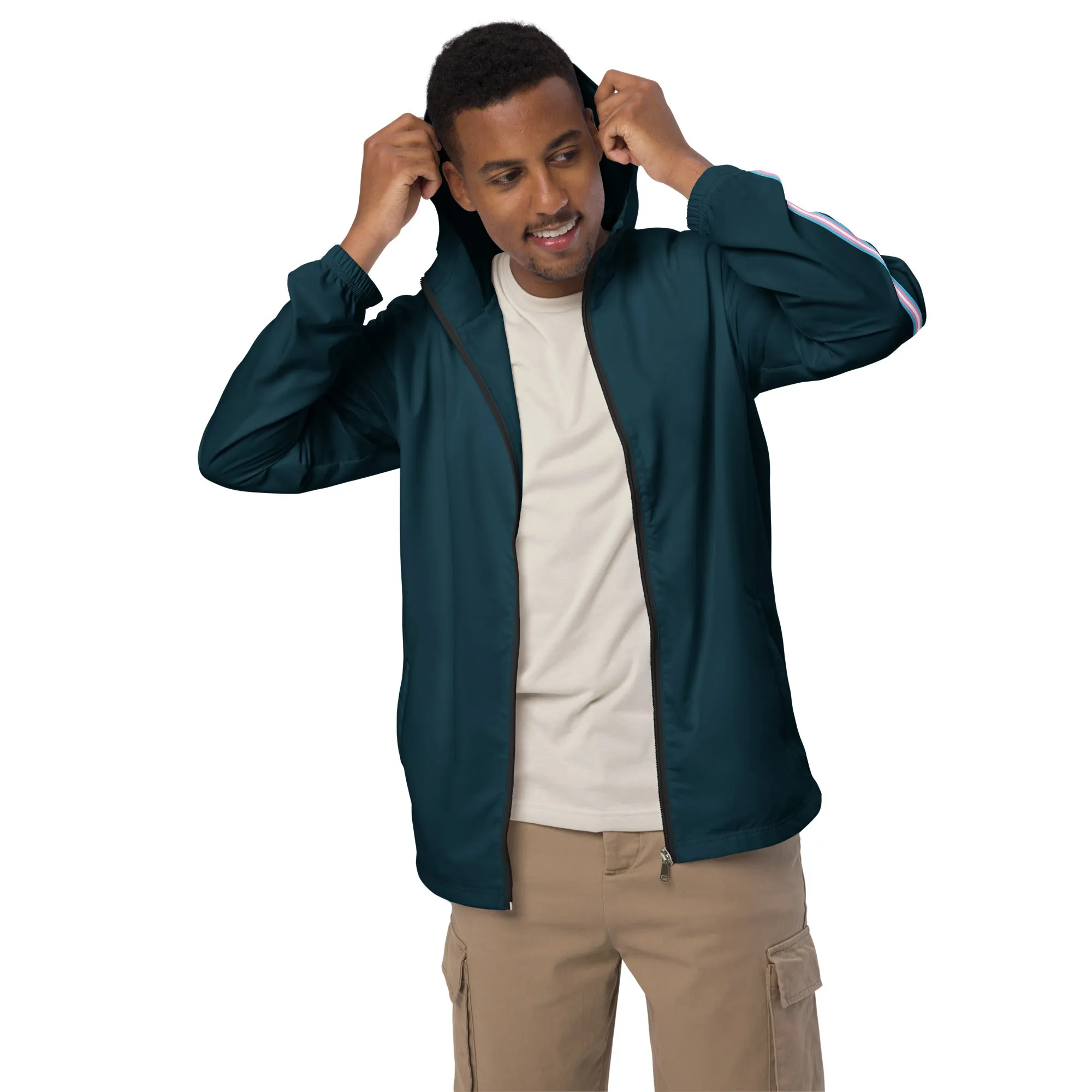 French Blue Windbreaker with Trans Sleeve Stripe