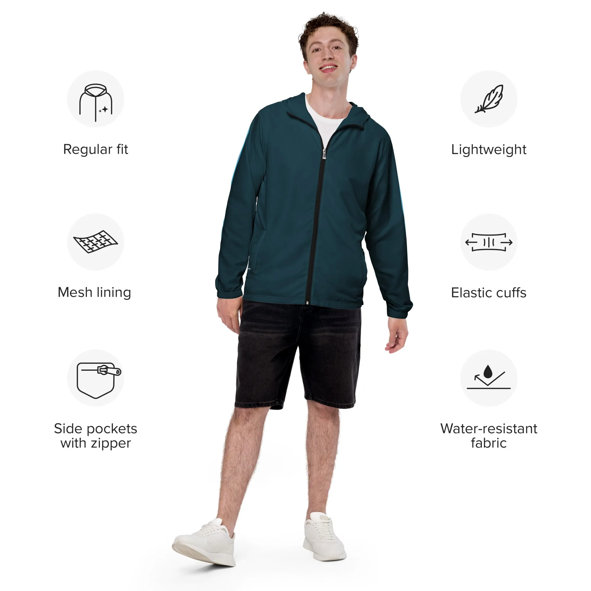 French Blue Windbreaker with Trans Sleeve Stripe