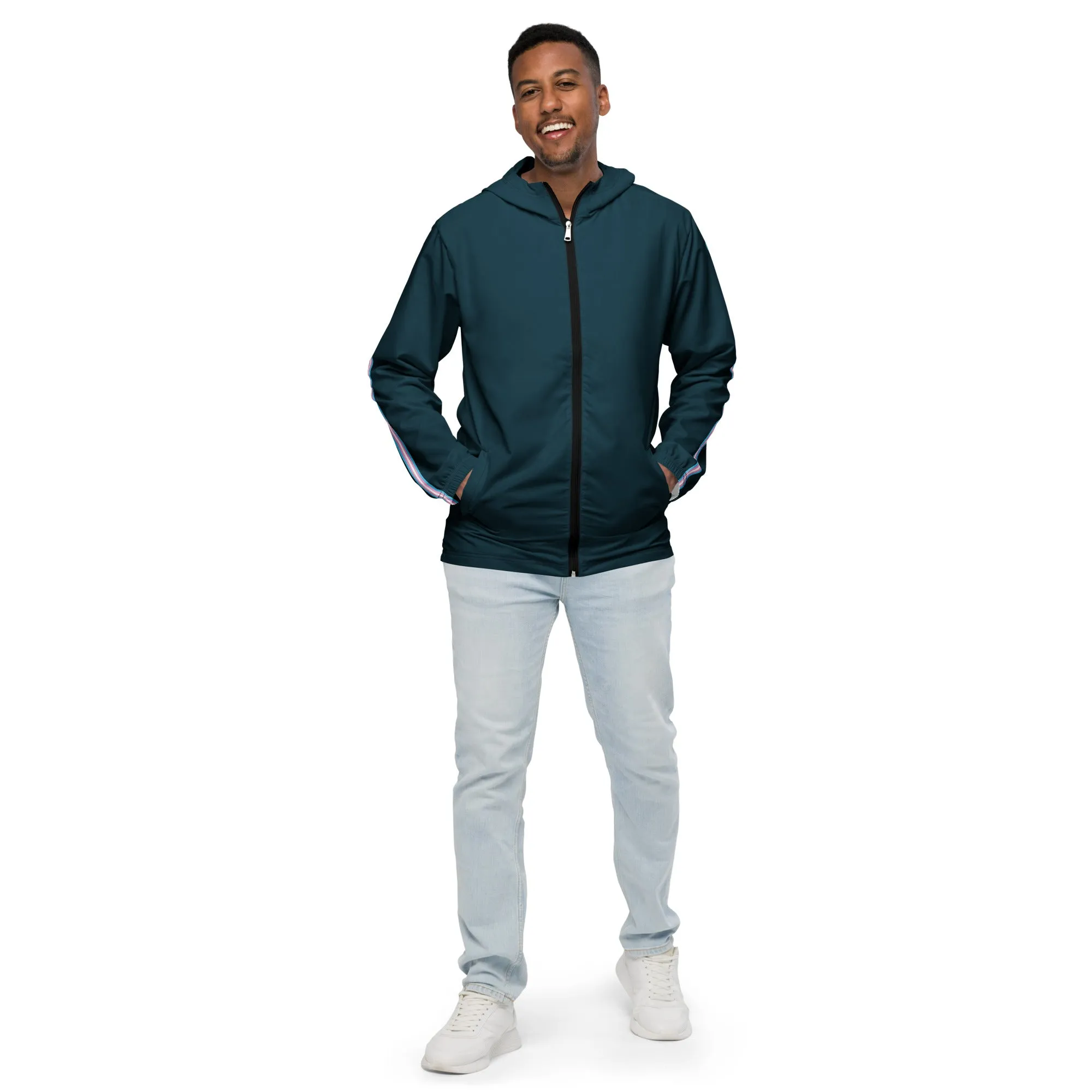 French Blue Windbreaker with Trans Sleeve Stripe