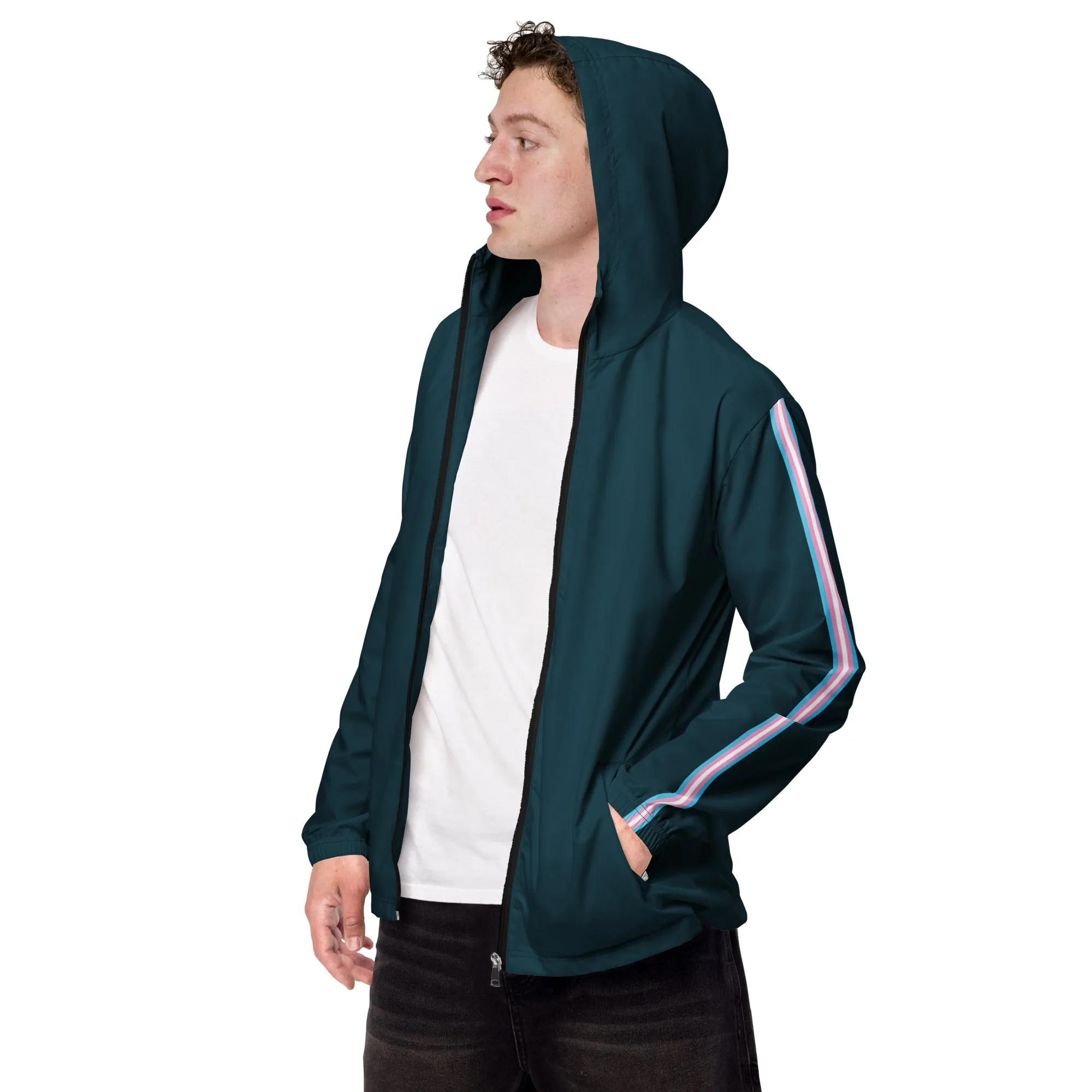 French Blue Windbreaker with Trans Sleeve Stripe