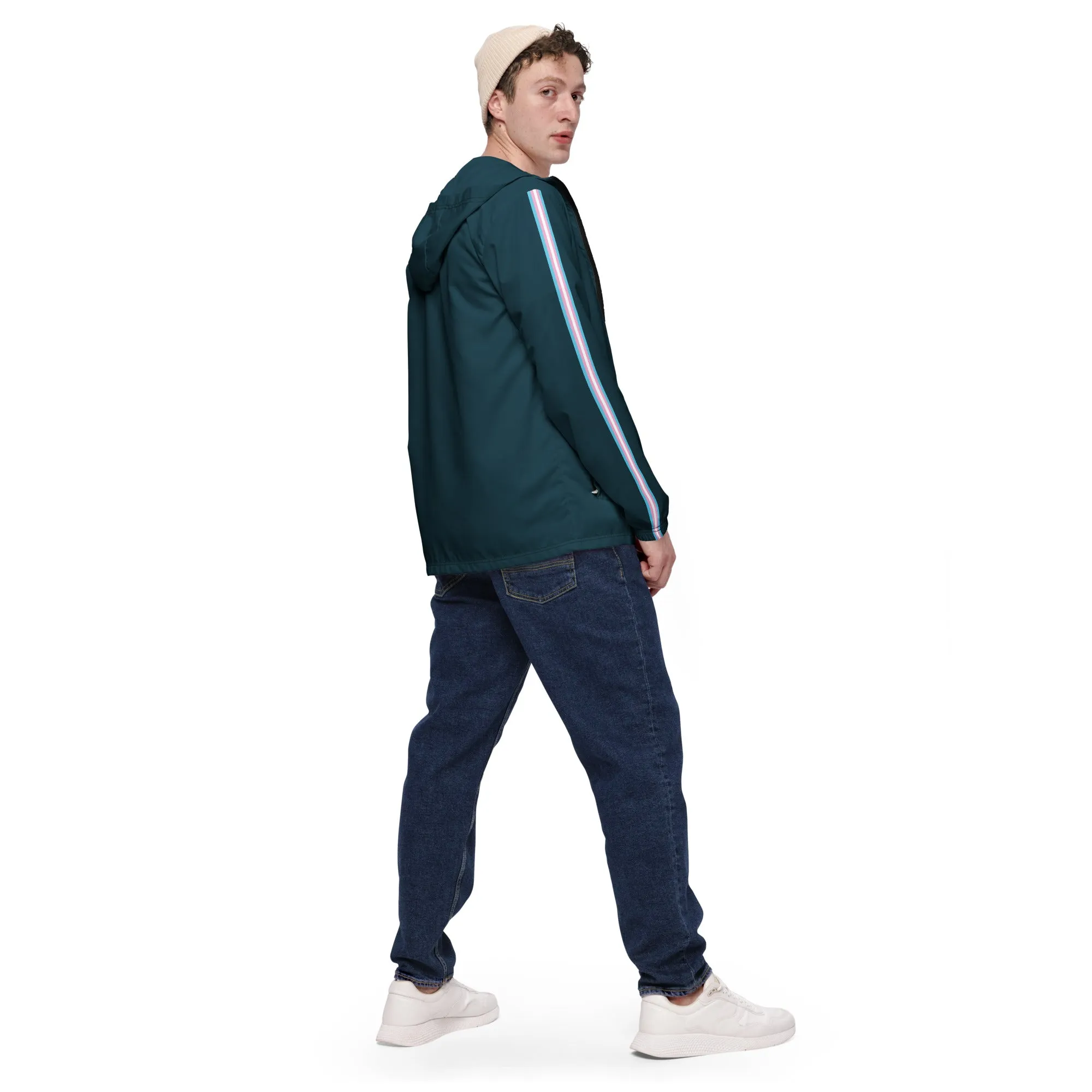French Blue Windbreaker with Trans Sleeve Stripe