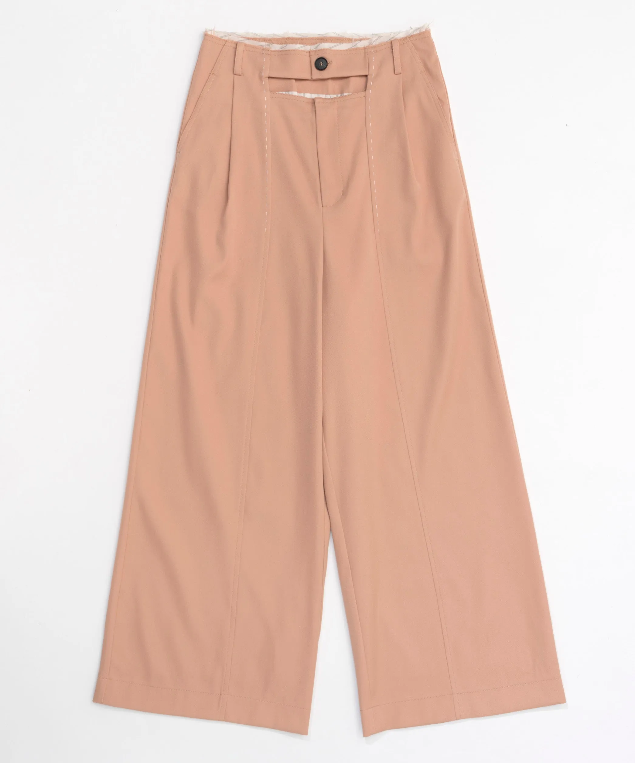 Front Cut Stitch Wide Pants